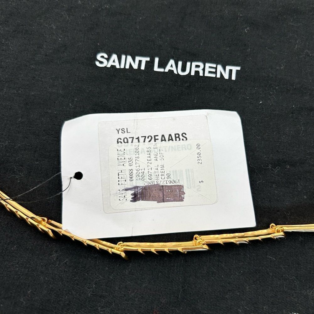 Women’s St. Laurent, gold toned necklace with alternating long and short links - Picture 3 of 9